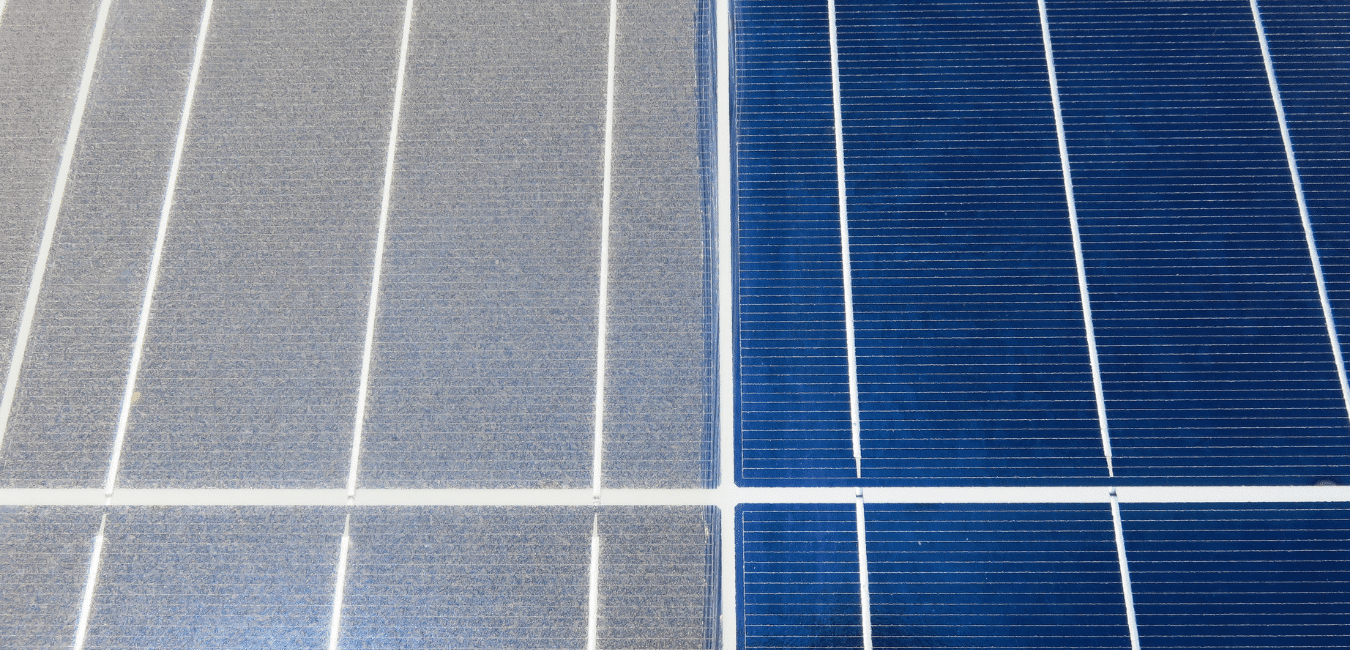 A close up of the surface of a solar panel