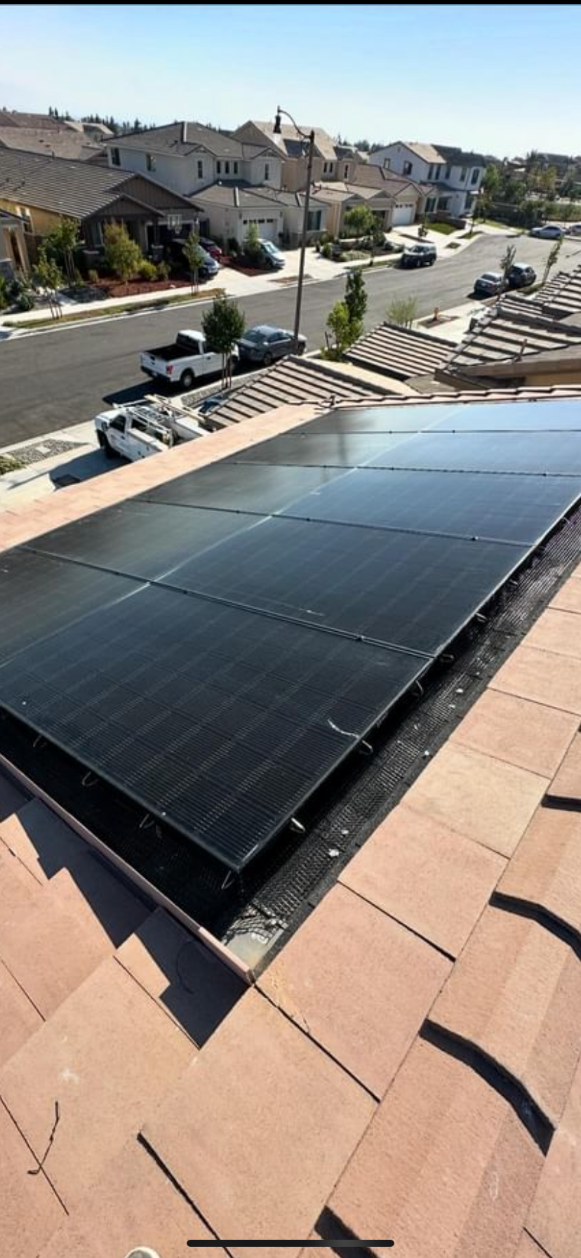 Solar panels installed on a roof.