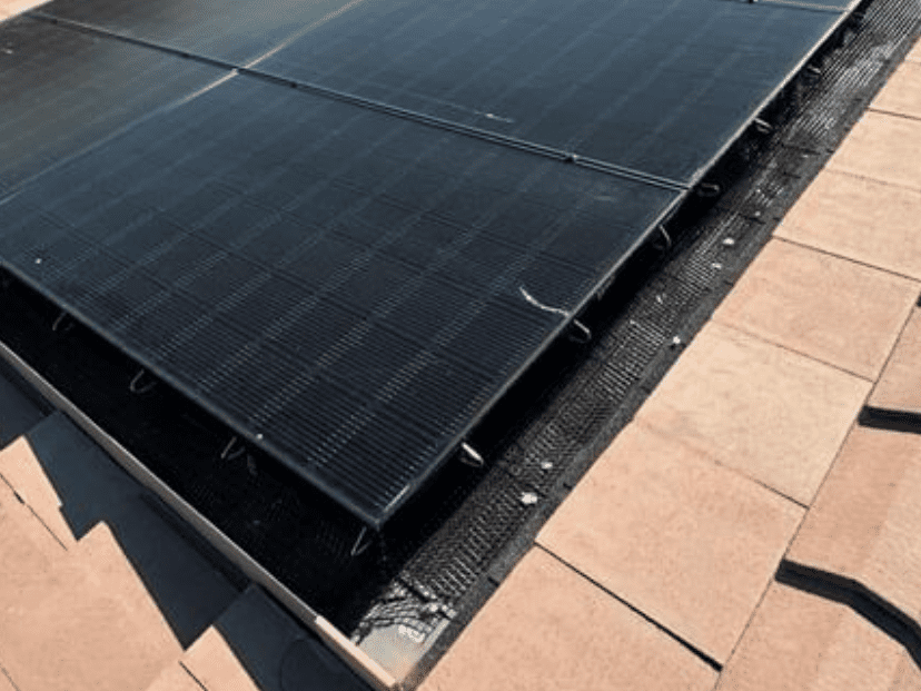 Solar panels installed on a roof.